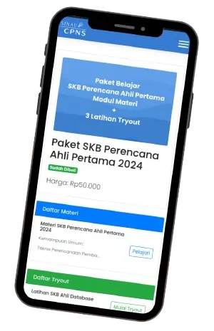 Ilustrasi belajar materi dan tryout CPNS via smartphone